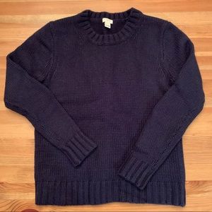 J. Crew Navy Crew Sweater Merino Wool blend